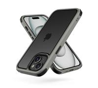 MobNano Cover Compatibile con iPhone 15, Sottile Antiurto AntiGraffio, Protettiva Custodia Compatibile con iPhone 15, 6.1 Pollici - Grigio Titanio/Nero