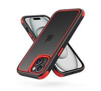 MobNano Cover Compatibile con iPhone 15, Sottile Antiurto AntiGraffio, Protettiva Custodia Compatibile con iPhone 15-6.1 Pollici - Nero/Rosso