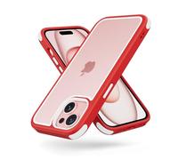 MobNano Cover Compatibile con iPhone 15, Sottile Antiurto AntiGraffio, Protettiva Custodia Compatibile con iPhone 15, 6.1 Pollici - Rosso/Bianco
