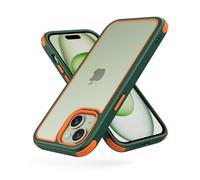 MobNano Cover Compatibile con iPhone 15, Sottile Antiurto AntiGraffio, Protettiva Custodia Compatibile con iPhone 15-6.1 Pollici - Verde/Arancio