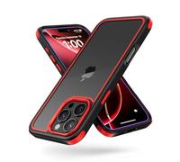 MobNano Cover Compatibile con iPhone 16 Pro Max, Sottile Antiurto AntiGraffio, Protettiva Custodia Compatibile con iPhone 16 Pro Max - Nero/Rosso