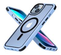 MobNano cover for iPhone 13/14 magnetica, compatibile con MagSafe, cover magnetica colorata per iPhone 13/14, Protezione Antiurto di Livello Militare, Retro Resistente ai Graffi - Blu/Nero