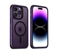 MobNano cover for iPhone 14 Pro Max magnetica, compatibile con MagSafe, cover colorata per iPhone 14 Pro Max, Protezione Antiurto di Livello Militare, Retro Resistente ai Graffi - Porpora/Nero