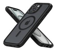 MobNano cover for iPhone 15 magnetica, compatibile con MagSafe, cover magnetica colorata per iPhone 15, Protezione Antiurto di Livello Militare, Retro Resistente ai Graffi - Nero