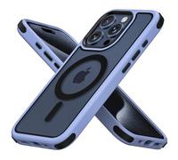 MobNano cover for iPhone 15 pro magnetica, compatibile con MagSafe, cover magnetica colorata per iPhone 15 pro, Protezione Antiurto di Livello Militare, Retro Resistente ai Graffi - Azzurro/Nero