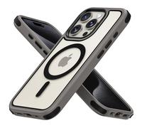 MobNano cover for iPhone 15 Pro Max magnetica, compatibile con MagSafe, cover colorata per iPhone 15 Pro Max, Protezione Antiurto di Livello Militare, Retro Resistente ai Graffi Grigio Titanio/Nero