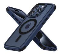 MobNano cover for iPhone 15 Pro Max magnetica, compatibile con MagSafe, cover magnetica colorata, Protezione Antiurto di Livello Militare, Retro Resistente ai Graffi - Blu/Nero