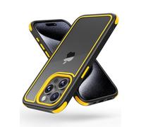 MobNano Cover for iPhone 15 Pro Max, Sottile Antiurto AntiGraffio, Protettiva Custodia Compatibile con iPhone 15 Pro Max Custodia - Nero/Giallo