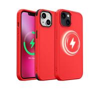 MobNano Cover per iPhone 13/14, Compatibile con MagSafe, Custodia Opaca Antiurto, 2 Stili di Colore Intercambiabili, Protezione Slim Fit Anti-Graffio Cover iPhone 13/14 - Rosso