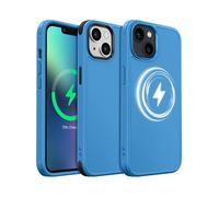 MobNano Cover per iPhone 13/14, Compatibile con MagSafe, Custodia Opaca Antiurto, 2 Stili di Colore Intercambiabili, Protezione Slim Fit Anti-Graffio Cover iPhone 13/14 - Blu Navy