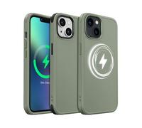 MobNano Cover per iPhone 13/14, Compatibile con MagSafe, Custodia Opaca Antiurto, 2 Stili di Colore Intercambiabili, Protezione Slim Fit Anti-Graffio Cover iPhone 13/14 - Verde Oliva
