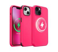 MobNano Cover per iPhone 13/14, Compatibile con MagSafe, Custodia Opaca Antiurto, 2 Stili di Colore Intercambiabili, Protezione Slim Fit Anti-Graffio Cover iPhone 13/14 - Rosa