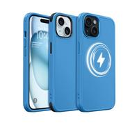 MobNano Cover per iPhone 15, Compatibile con MagSafe, Custodia Opaca Antiurto, 2 Stili di Colore Intercambiabili, Protezione Slim Fit Anti-Graffio Cover iPhone 15 - Blu Navy