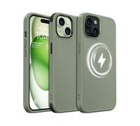 MobNano Cover per iPhone 15, Compatibile con MagSafe, Custodia Opaca Antiurto, 2 Stili di Colore Intercambiabili, Protezione Slim Fit Anti-Graffio Cover iPhone 15 - Verde Oliva