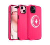 MobNano Cover per iPhone 15, Compatibile con MagSafe, Custodia Opaca Antiurto, 2 Stili di Colore Intercambiabili, Protezione Slim Fit Anti-Graffio Cover iPhone 15 - Rosa