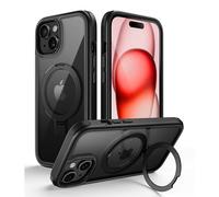 MobNano Cover per iPhone 15 [Compatibile MagSafe] - Custodia Posteriore Trasparente con Supporto Magnetico Invisibile, Protezione Rinforzata Anti-Graffi & Anti-Impronta - Nero