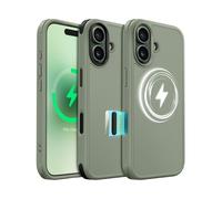 MobNano Cover per iPhone 17, Compatibile con MagSafe, Custodia Opaca Antiurto, 2 Stili di Colore Intercambiabili, Protezione Slim Fit Anti-Graffio Cover iPhone 17 - Verde Oliva