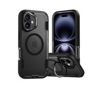 MobNano Custodia per iPhone 16, compatibile con MagSafe, protezione di grado militare, copertura antiurto a doppio strato con cavalletto per lenti, bordo rialzato, custodia protettiva per tutto il
