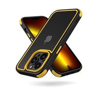 MobNano Cover Compatibile con iPhone 13 Pro, Sottile Antiurto AntiGraffio, Protettiva Custodia Compatibile con iPhone 13 Pro-6.1 Pollici - Nero/Giallo