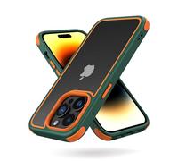 MobNano for cover iPhone 14 Pro Max, cover colorata per iPhone 14 Pro Max, Protezione Antiurto di Livello Militare, Retro Resistente ai Graffi, Custodia iPhone - Verde/Arancio