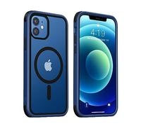 MobNano iPhone 12/12 Pro Cover magnetica, compatibile con MagSafe, cover magnetica colorata per iPhone 12/12 Pro, Protezione Antiurto di Livello Militare, Retro Resistente ai Graffi - Blu Nero