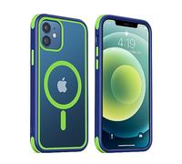 MobNano iPhone 12/12 Pro Cover magnetica, compatibile con MagSafe, cover magnetica colorata per iPhone 12/12 Pro, Protezione Antiurto di Livello Militare, Retro Resistente ai Graffi - Blu Verde