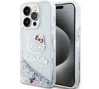 Mobo Custodia Hello Kitty HKHCP13XLIKHET per iPhone 13 Pro Max 6.7" Custodia rigida argento con glitter liquidi e ciondolo testa di gattino