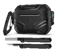 MOBOSI Custodia per AirPods Pro 2 con serratura, compatibile con custodia Airpod Pro di 2a/1a generazione, custodia protettiva di grado militare con kit di pulizia e portachiavi da uomo (2023/2022