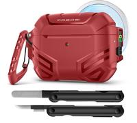 MOBOSI Custodia per AirPods Pro 3 con serratura, compatibile con AirPod Pro di terza generazione [compatibile con MagSafe], custodia protettiva di grado militare con kit di pulizia e portachiavi da