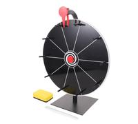 MOBUTOFU 10 Slot Ruota Premi Girevole con Base in Plastica e Metallo | Superficie Cancellabile a Secco, Supporto Robusto e Stabile, Portatile, per Carnevale e Aula, Nero
