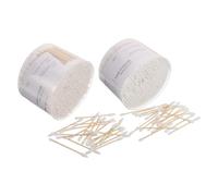 MOBUTOFU 1000 bastoncini di cotone per il trucco, bastoncini per la pulizia delle orecchie a doppia punta a spirale/rotondi e appuntiti, di cotone monouso da 2,9" con di legno per la rimozione