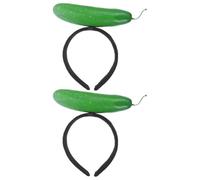 MOBUTOFU 2 fasce per capelli a tema cibo: divertenti fasce per capelli a forma di cetriolo - copricapo morbido e carino per la cura della pelle, ideale per cosplay, spa o trattamenti viso, accessorio