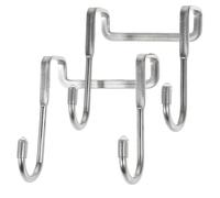 MOBUTOFU 2 Pezzi Ganci a S in Lega di Alluminio Doppio per Utensili da Cucina e Giardino, senza Fori, Design Elegante, Appendiabiti Resistenti per Muro e Armadio