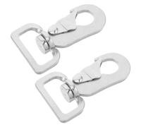 MOBUTOFU 2 Pezzi Moschettone Girevole a Molla in Acciaio Inox per Finimenti | Chiusura a Scatto da 7, 5cm, Apertura Interna 32mm, Design 360° Sgancio Rapido