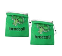 MOBUTOFU 2 Pezzi Sacchetto per Alimenti con Coulisse per Broccoli e | Fodera in Film di Alluminio Poliestere, Apertura Larga, Riutilizzabile, per Frigorifero e Casa