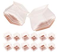 MOBUTOFU 20pezzi Protezioni per Gambe Sedie in Silicone e Feltro Fissaggio Sicuro e Silenzioso per Pavimenti Confezione con Grandi Medie Finitura Trasparente Alta Trasparenza