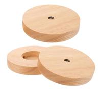 MOBUTOFU 3 Pezzi Base Lampada Rotonda in Legno per Lume da Tavolo