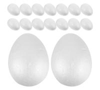 MOBUTOFU 30 Pezzi Uova Decorative in Schiuma, Bianche, Fai | Pittura e Gioco Creativo, Resistenti alla Rottura, per Feste Pasquali e Addobbi Familiari