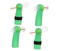 MOBUTOFU 4 pezzi Mini Ventilatore da Scrivania LED Multicolore Ventola Portatile Silenziosa in Abs e PVC Design con Pattern Variabili per Casa e Ufficio Senza Batteria Colore Casuale