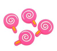 MOBUTOFU 4 Pezzi Smorzatore a Forma di Lecca Lecca per Racchetta da Tennis | Silicone Rosa, Installazione Semplice, Vestibilità, per Corde e Racchette, Comfort Migliorato