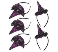 MOBUTOFU 5 Pezzi Fascia per Chioma da Strega Halloween Cappello Viola e Ragnatela, Cerchietto Gotico Cosplay Donna per Feste e Travestimenti Tema Mago
