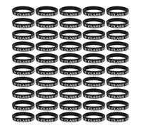 MOBUTOFU 50 Pezzi Braccialetti Comodi e Resistenti in Silicone per Festa di 2026 Design Nero la di Maturità per Studenti e Adolescenti