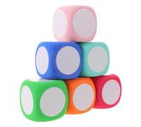 MOBUTOFU 6 Pezzi Dadi Cancellabili in Schiuma Eva 6cm Cubi Leggeri e Riutilizzabili per Giochi Educativi e Attività Matematiche in Aula e Giochi Didattici
