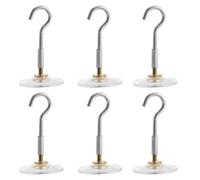 MOBUTOFU 6 Pezzi Gancio a Ventosa per Lampada Sospesa, Montaggio a Soffitto | Ferro e PVC Trasparenti, Aderenza Sicura e Installazione Facile, per Vetri, Cucina e Bagno