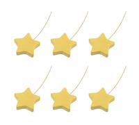 MOBUTOFU 6 Pezzi in Legno Giallo Decorazione Stella a Cinque Punte | Bastoncino in Rame, Riempitivo per Vasi e Cestini Regalo, per Progetti Floreali e Addobbi Nuziali