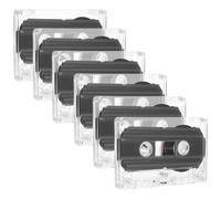 MOBUTOFU 6 Pezzi Nastri Audiocassette Vuoti da 60 Minuti, Nastro Registrabile in Plastica Nero Vista Comoda per Lettore Cassette Audio