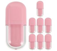 MOBUTOFU 8 pezzi di tubetto vuoto per lucidalabbra - Flacone di lucidalabbra in plastica ricaricabile con applicatore per prodotti cosmetici fatti a mano - Piccoli contenitori ovali da 3 ml rosa
