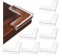 MOBUTOFU 8 pezzi Protezione Angoli Finestre in Silicone Trasparente Paraspigoli Flessibili Antiurto per Bordi Tavoli e Mobili Sicurezza Casa e Ufficio