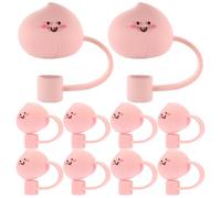 MOBUTOFU 8 Pezzi Tappi di Copertura per Cannuccia in Silicone Rosa Riutilizzabili per Cannucce e Bicchieri, per Premi e Cerimonie
