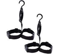 MOBUTOFU Appendino per Stivali da Pesca Cinghia Regolabile, Nero 2 Set | Poliestere e Plastica, Gancio Girevole a 360 Gradi, Design per Waders e Stivali da Lavoro
